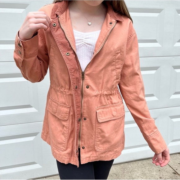 NWOT Peach denim zip up jacket universal threads S - Picture 1 of 10